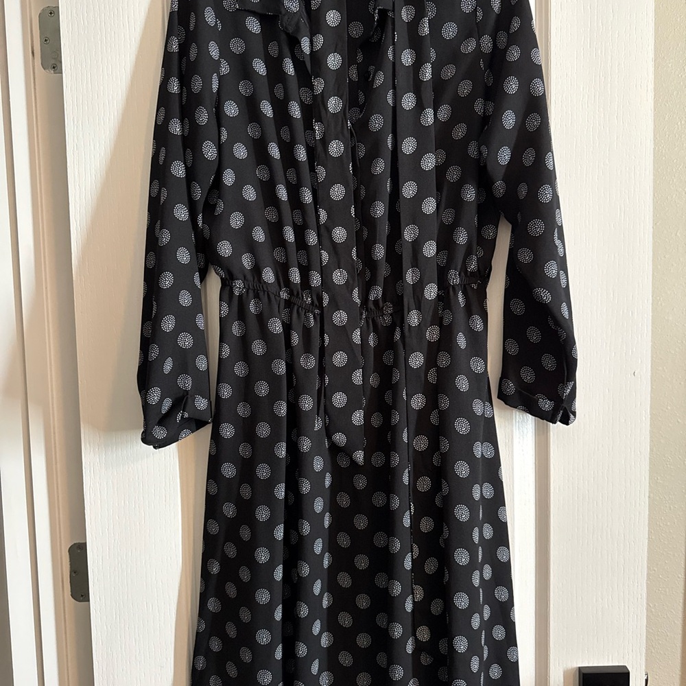 Maison Jules Black and White Polka Dot Dress